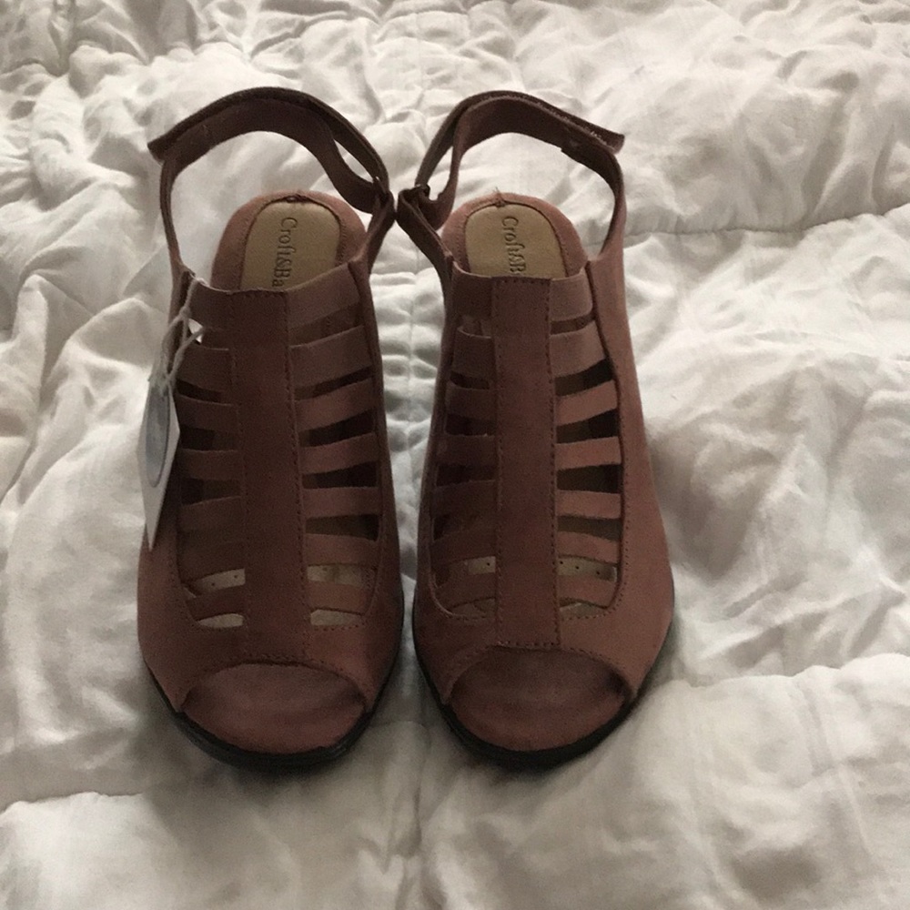 Croft and barrow dusty pink peep toe heels